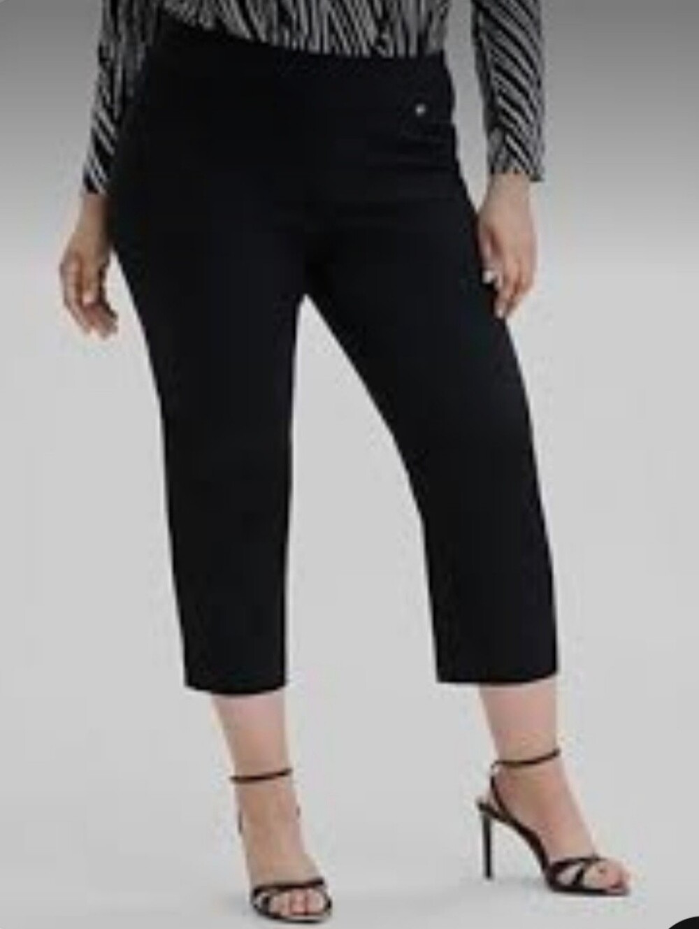 🖤 INC International Concepts Black Cropped Ponte Pants Sz 16
